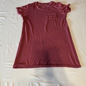 Essentials Women Size Large Casual Burgundy T-Shirt Dress